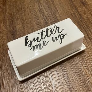 Butter dish ceramic white, butter me up